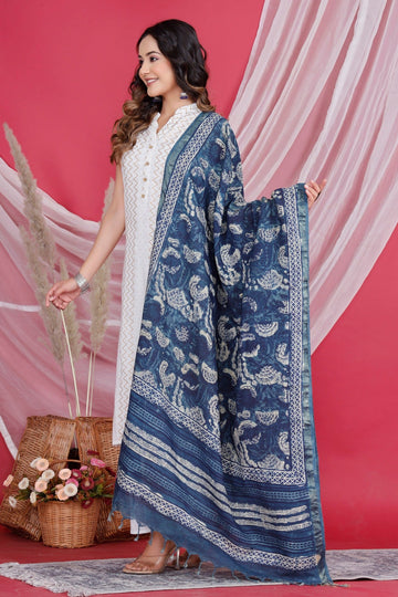 Assam Silk Dupatta with Zari Patti
