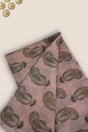 Pure Malai Chanderi Mughal Printed Fabric