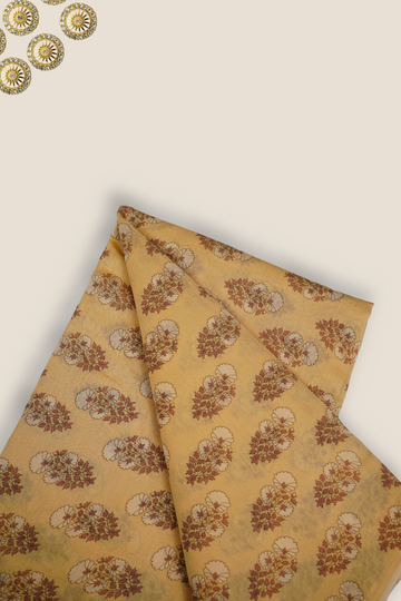 Pure Malai Chanderi Mughal Printed Fabric