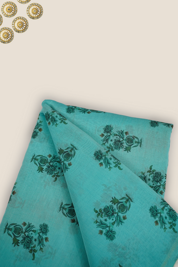 Pure Malai Chanderi Mughal Printed Fabric
