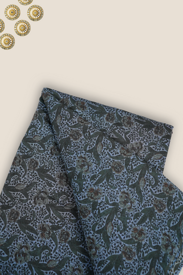 Pure Malai Chanderi Mughal Printed Fabric