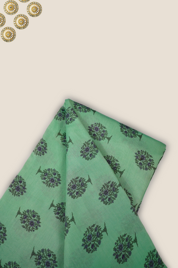 Pure Malai Chanderi Mughal Printed Fabric