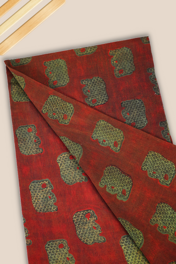 Pure Chanderi Vanaspati Printed Fabric