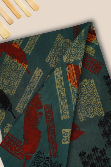 Pure Chanderi Vanaspati Printed Fabric