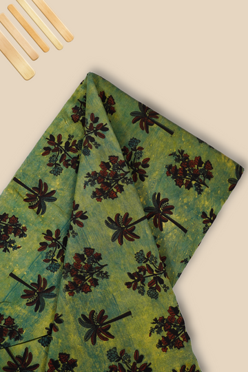 Pure Chanderi Vanaspati Printed Fabric