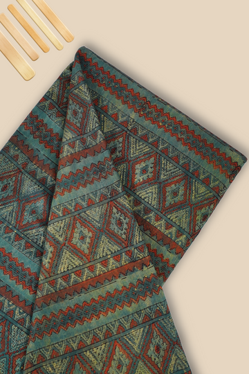 Pure Chanderi Vanaspati Printed Fabric