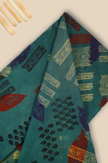 Pure Chanderi Vanaspati Printed Fabric