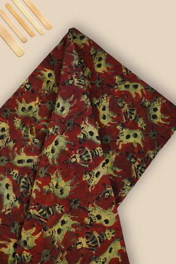 Pure Chanderi Vanaspati Printed Fabric