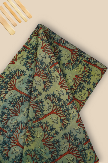 Pure Chanderi Vanaspati Printed Fabric