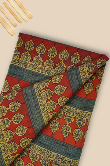 Pure Chanderi Vanaspati Printed Fabric