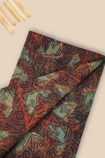Pure Chanderi Vanaspati Printed Fabric