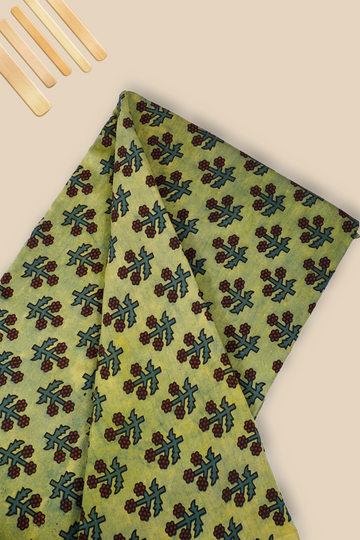 Pure Chanderi Vanaspati Printed Fabric