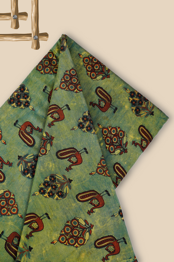 Pure Chanderi Vanaspati Printed Fabric