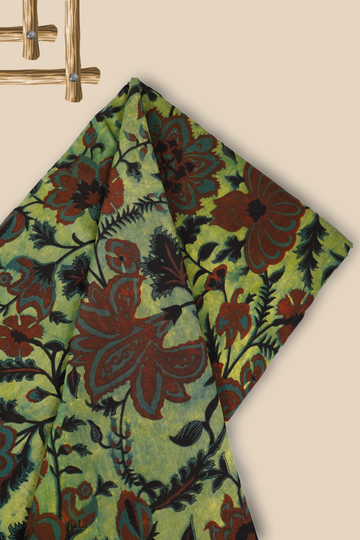 Pure Chanderi Vanaspati Printed Fabric
