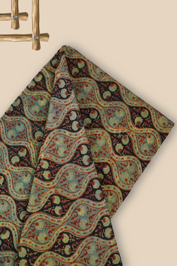 Pure Chanderi Vanaspati Printed Fabric