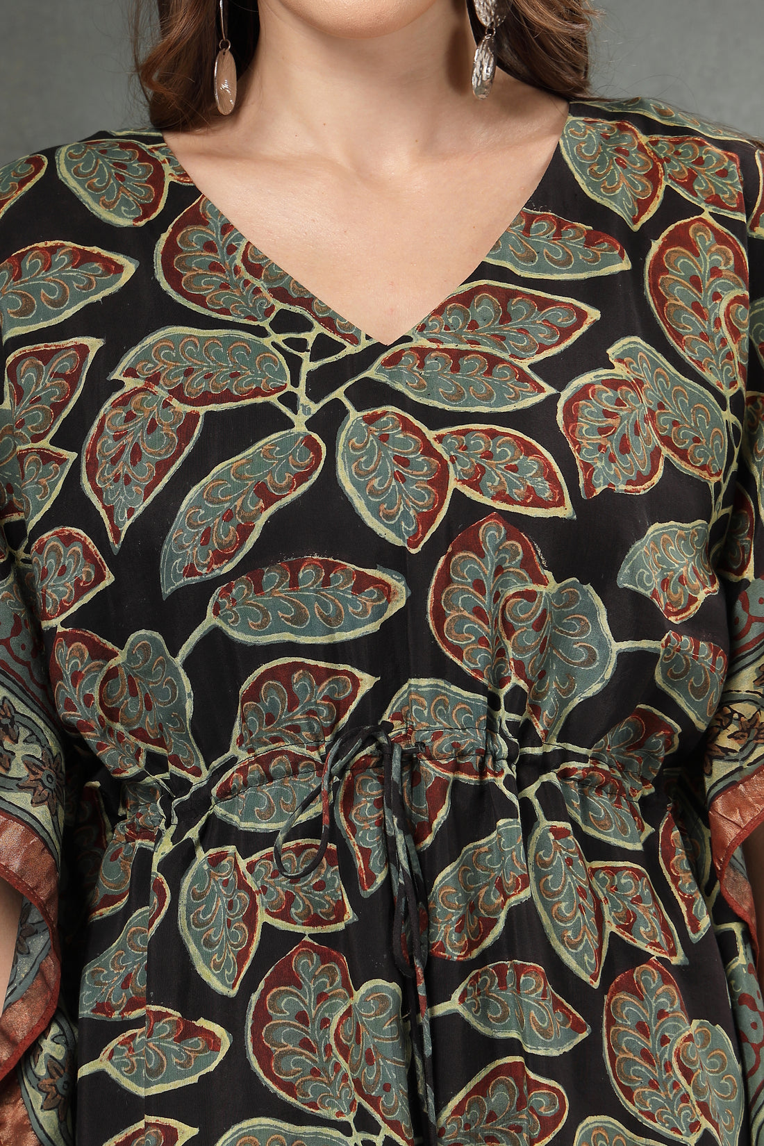 Assam Silk Handblocked Kaftan – Relaxed Fit Ethnic Wear