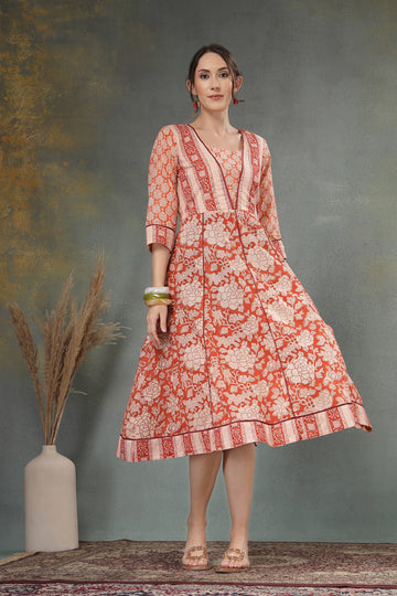 Ancestor Hand-Block Printed Pure Cotton Dress Fabric – Soft & Breathable