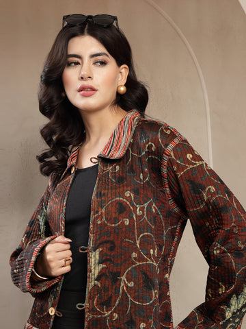 Premium Modal Fabric Printed Long Jacket for Women