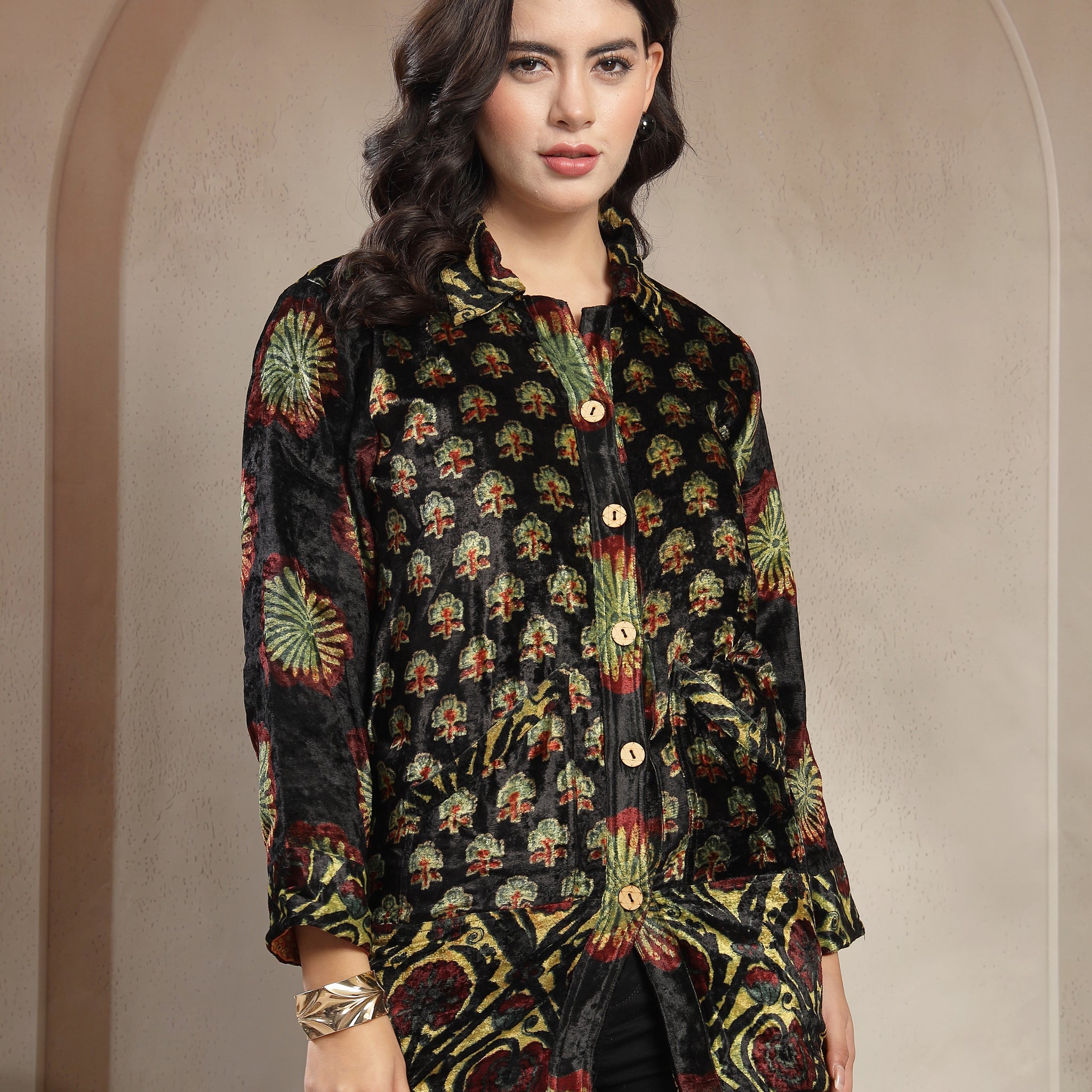 Luxury Viscose Velvet Jacket for Women