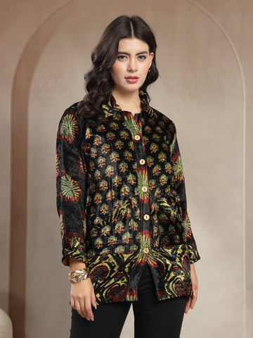 Luxury Viscose Velvet Jacket for Women