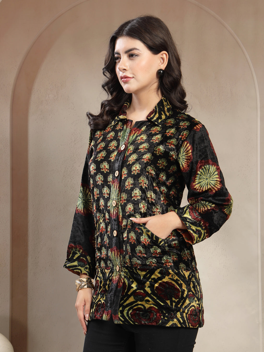 Luxury Viscose Velvet Jacket for Women