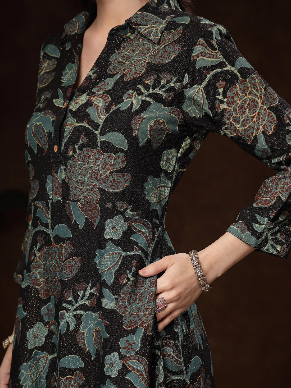 Handblocked Print A-Line Dress – Soft Cotton Fabric