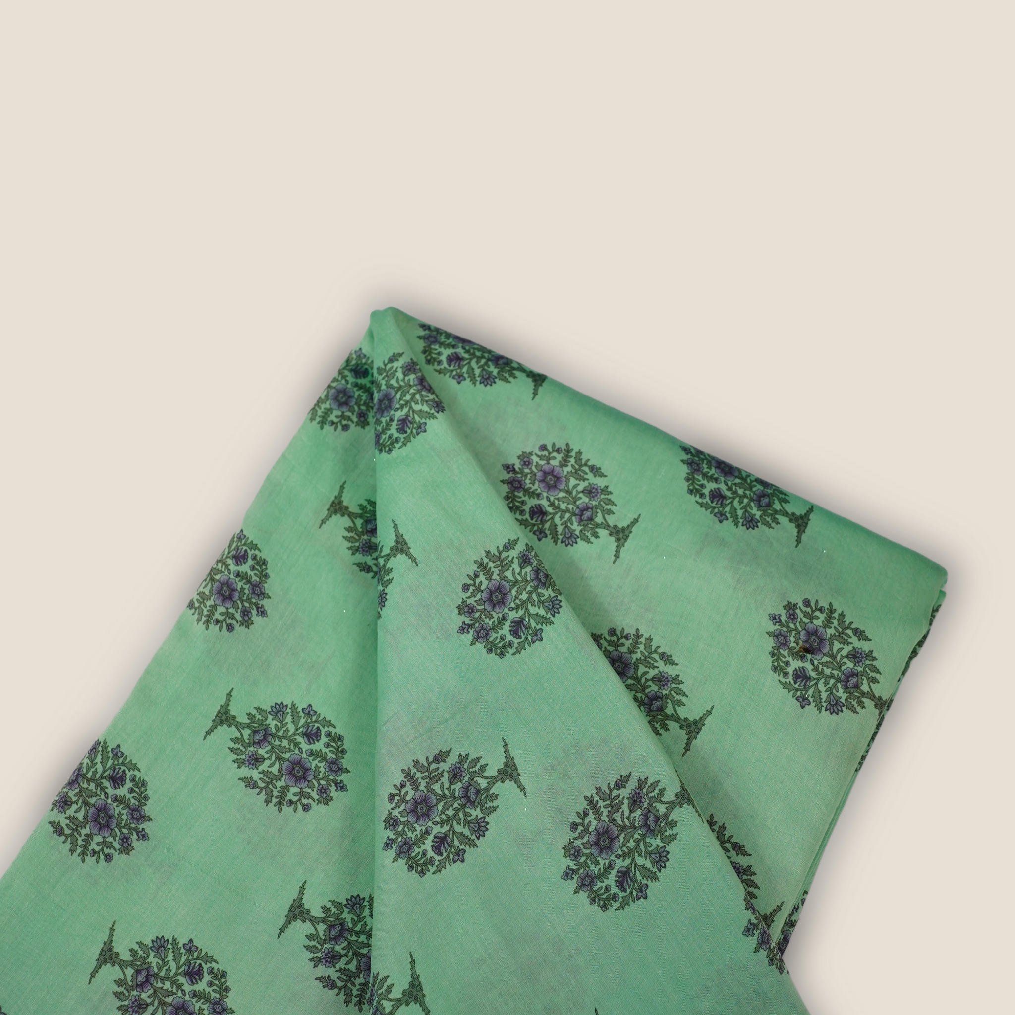 Pure Malai Chanderi Mughal Printed Fabric