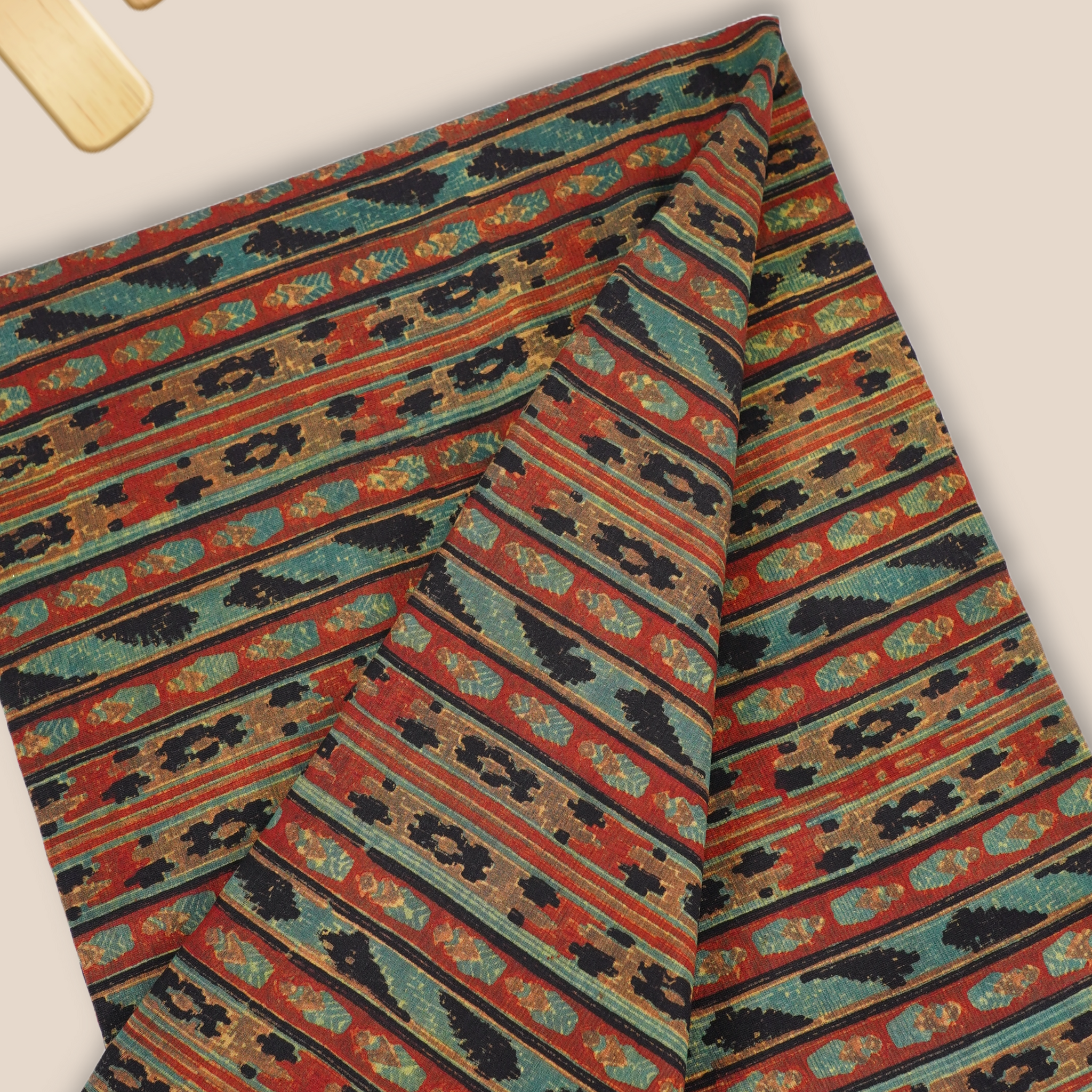 Pure Chanderi Vanaspati Printed Fabric