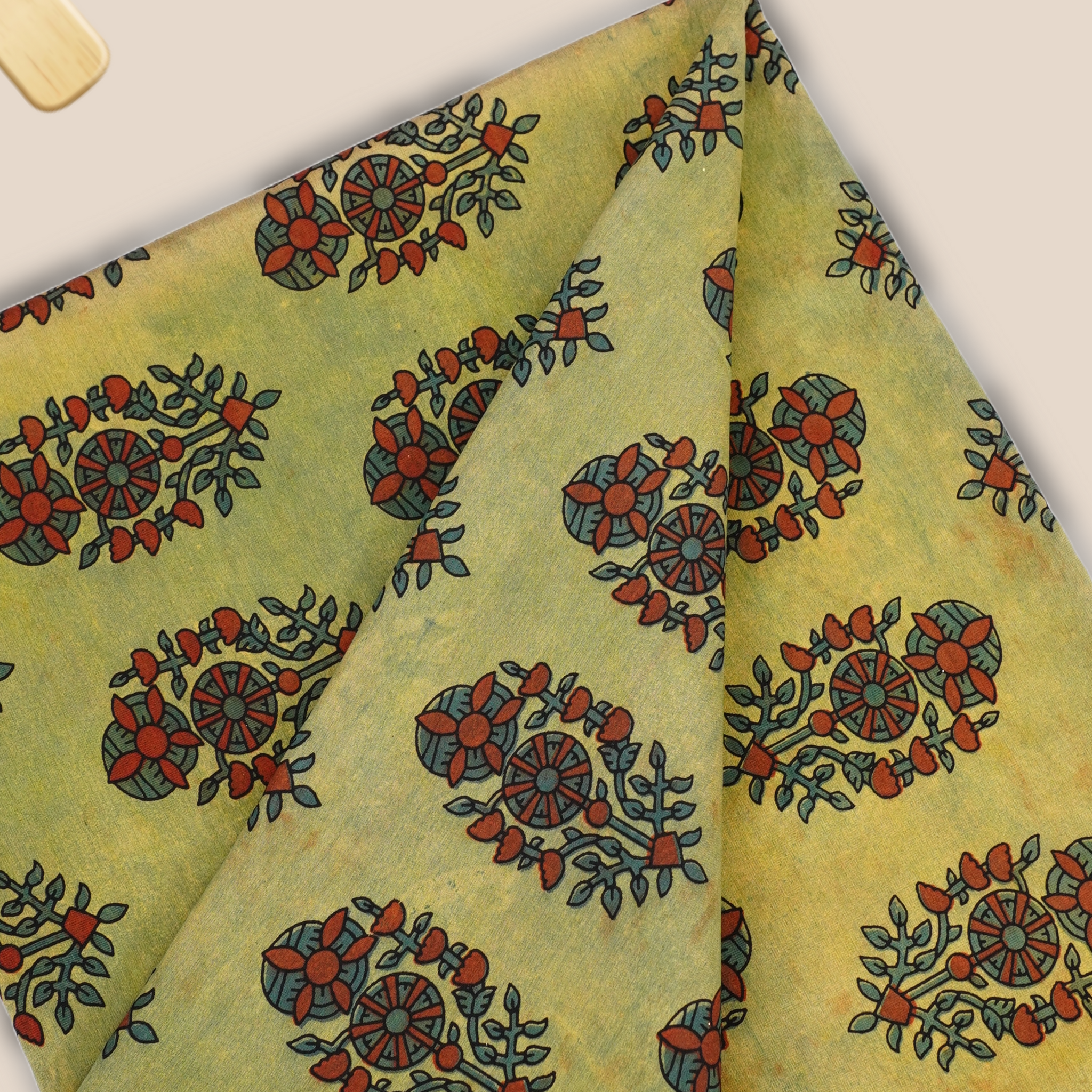 Pure Chanderi Vanaspati Printed Fabric