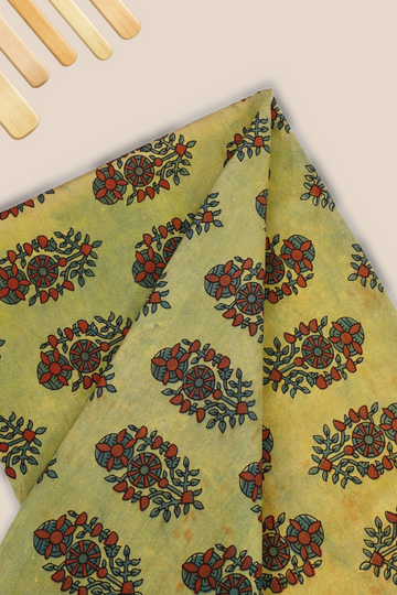 Pure Chanderi Vanaspati Printed Fabric