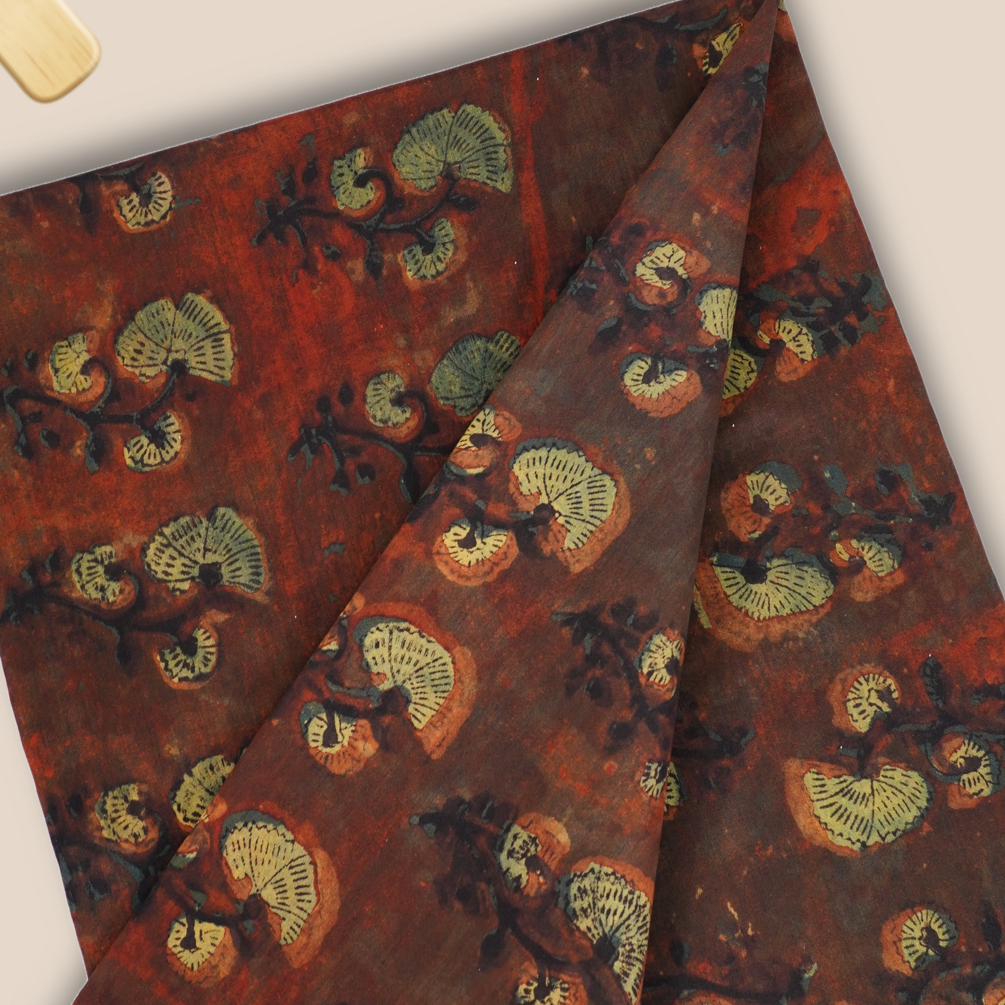 Pure Chanderi Vanaspati Printed Fabric