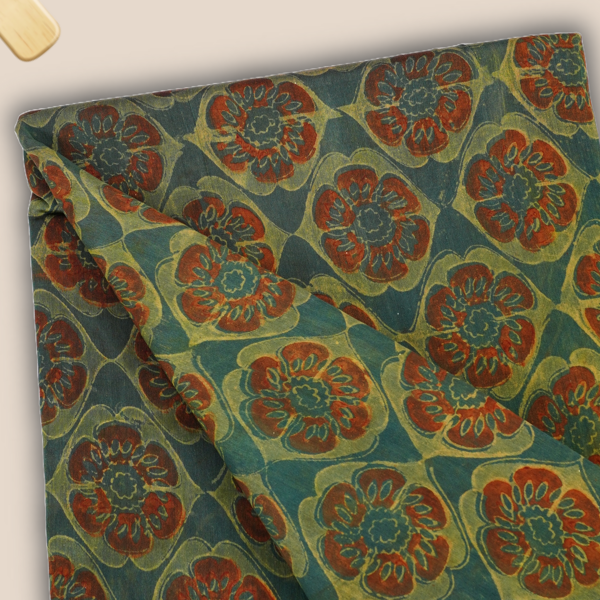 Pure Chanderi Vanaspati Printed Fabric