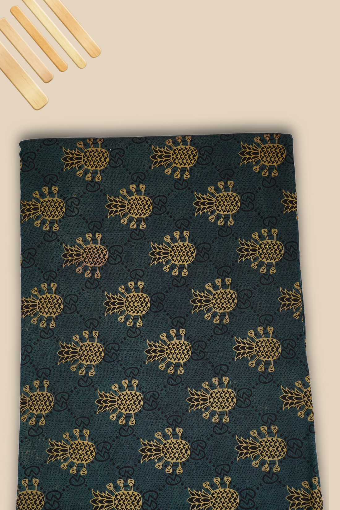 Pure Chanderi Vanaspati Printed Fabric
