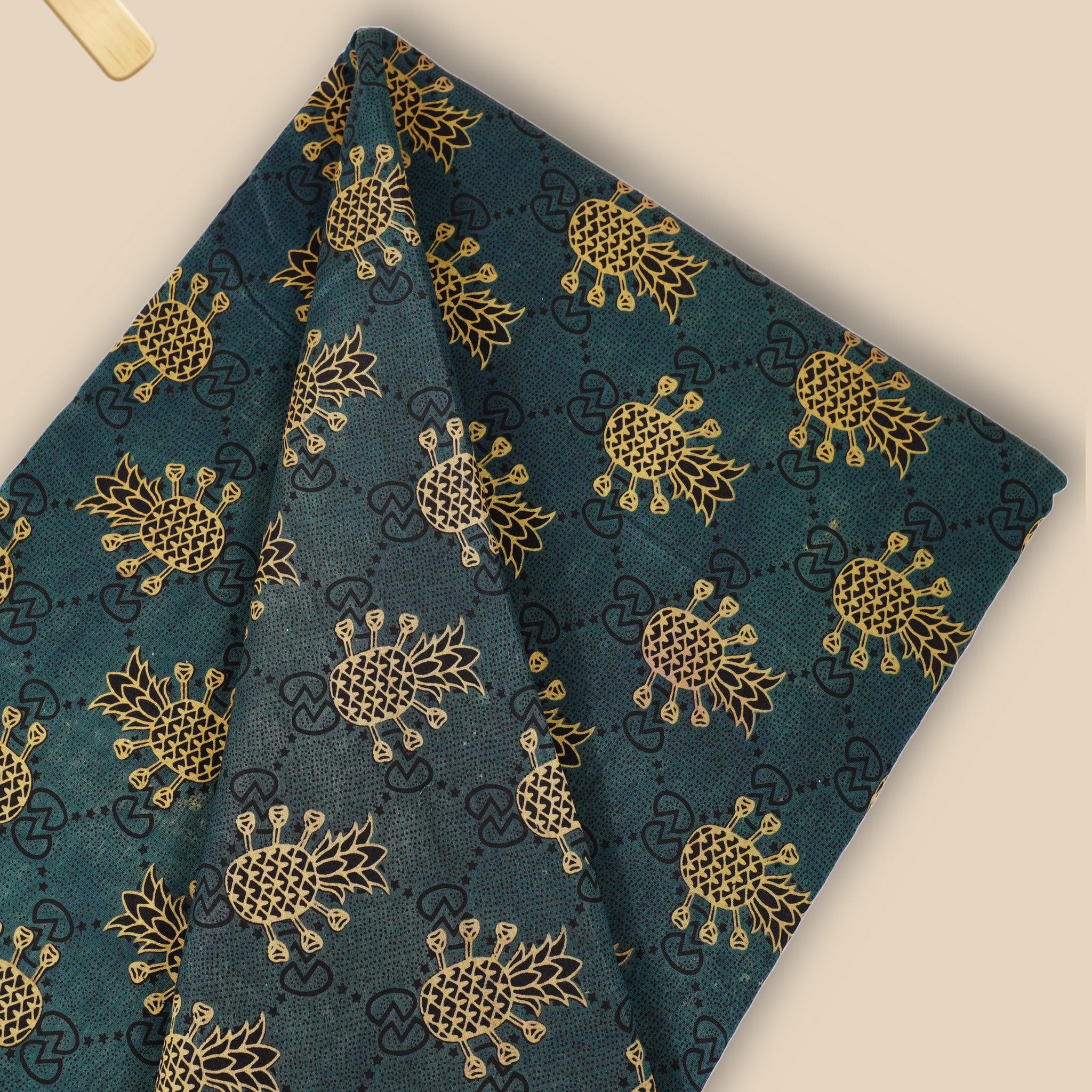 Pure Chanderi Vanaspati Printed Fabric