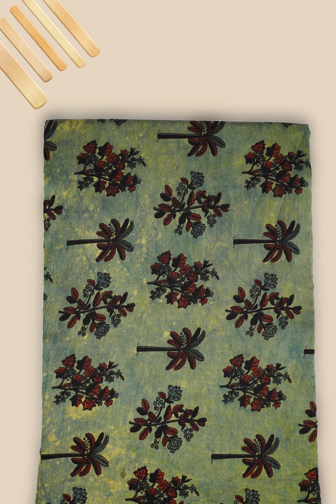 Pure Chanderi Vanaspati Printed Fabric