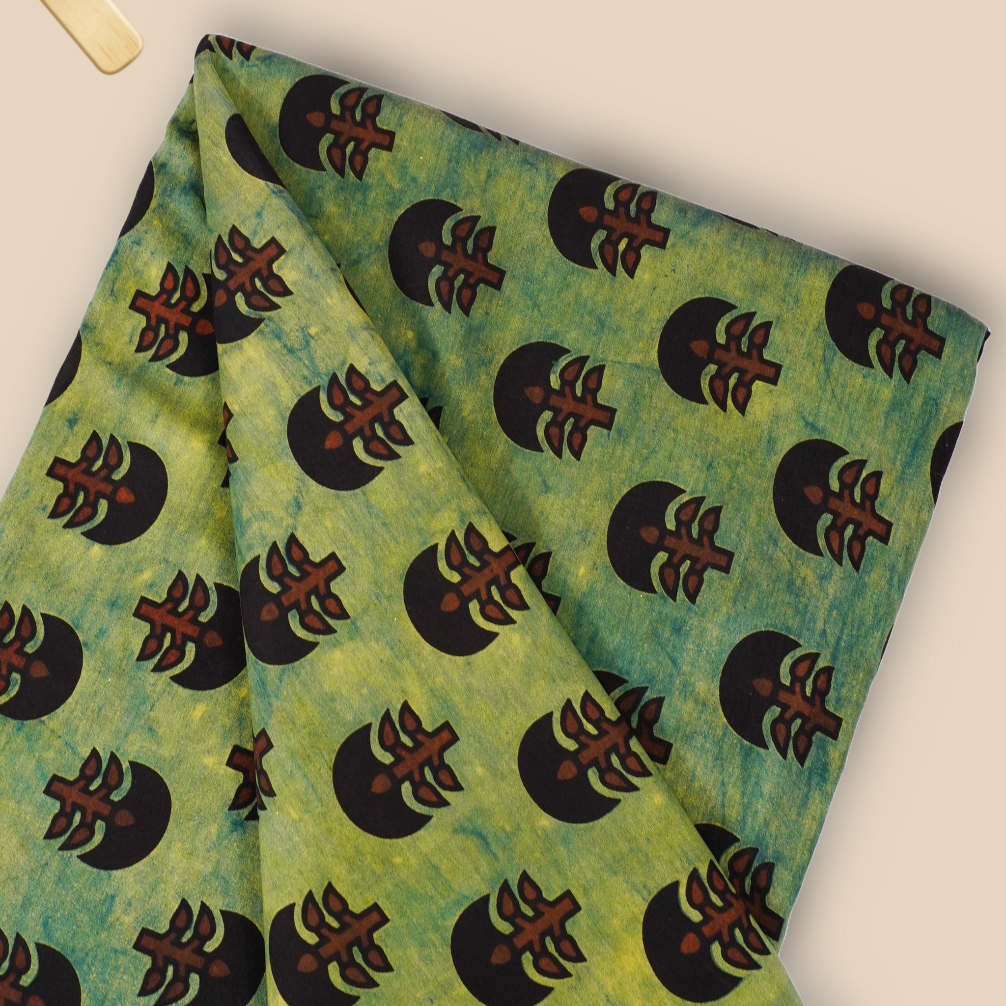 Pure Chanderi Vanaspati Printed Fabric