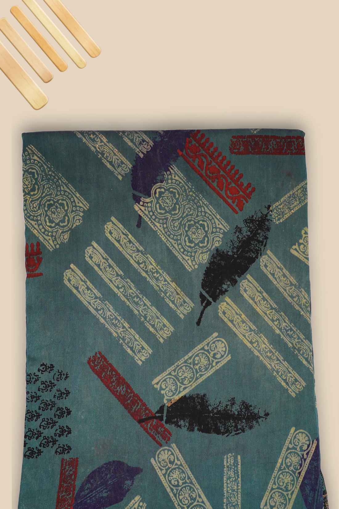 Pure Chanderi Vanaspati Printed Fabric