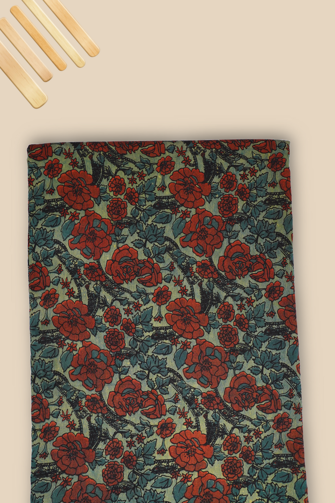 Pure Chanderi Vanaspati Printed Fabric