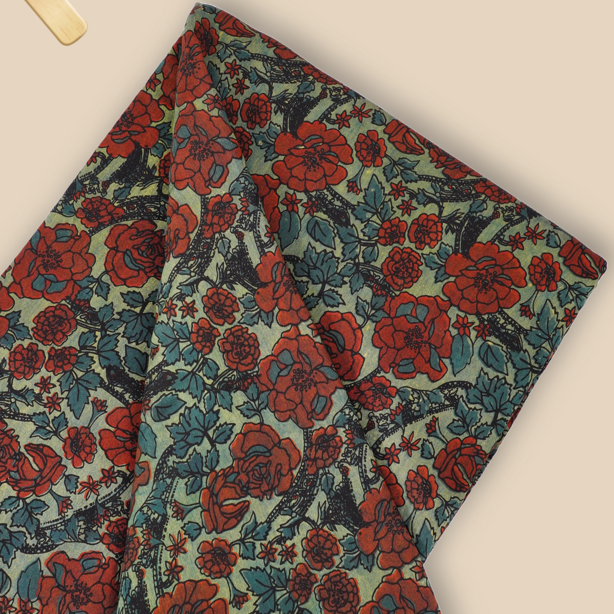 Pure Chanderi Vanaspati Printed Fabric