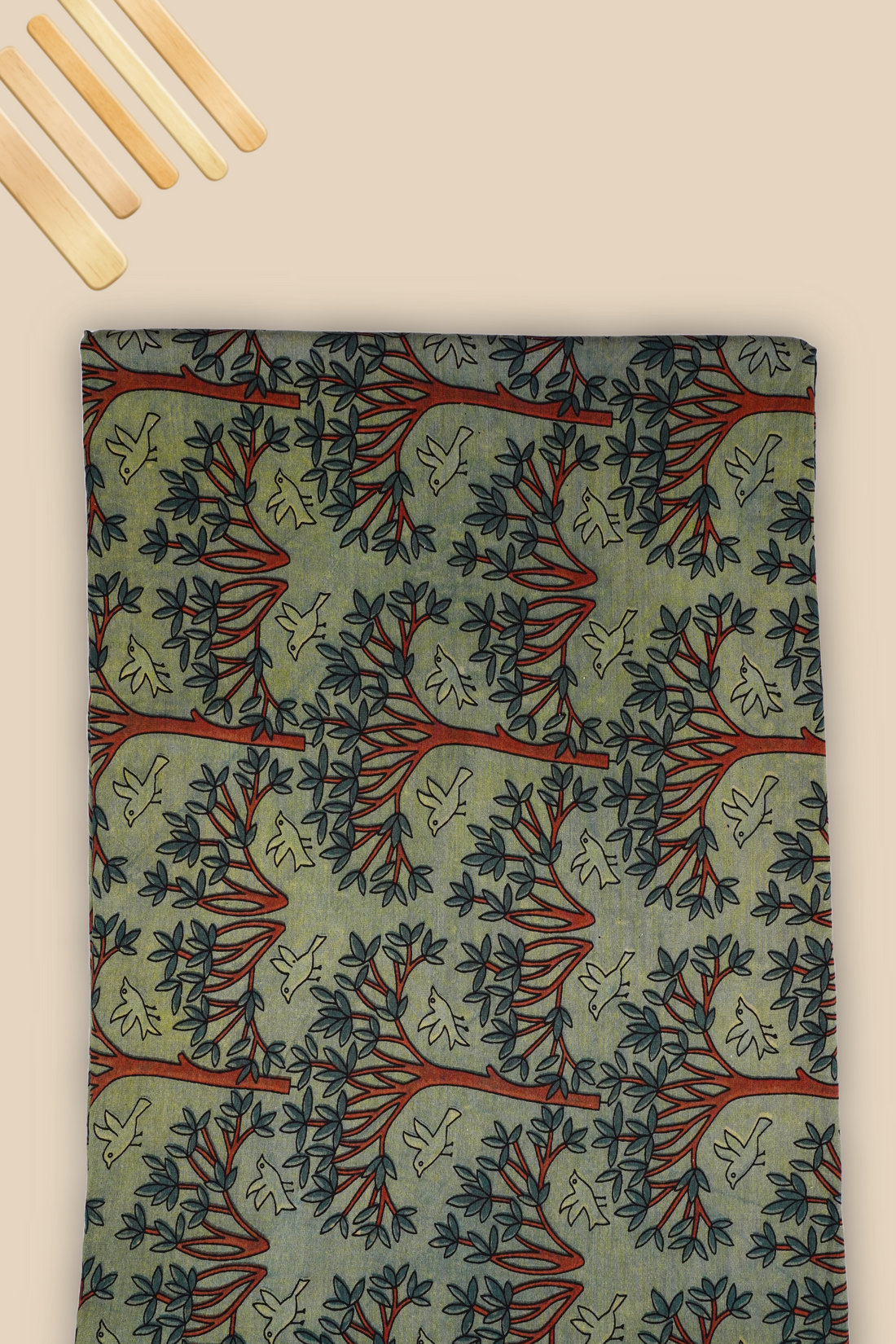 Pure Chanderi Vanaspati Printed Fabric