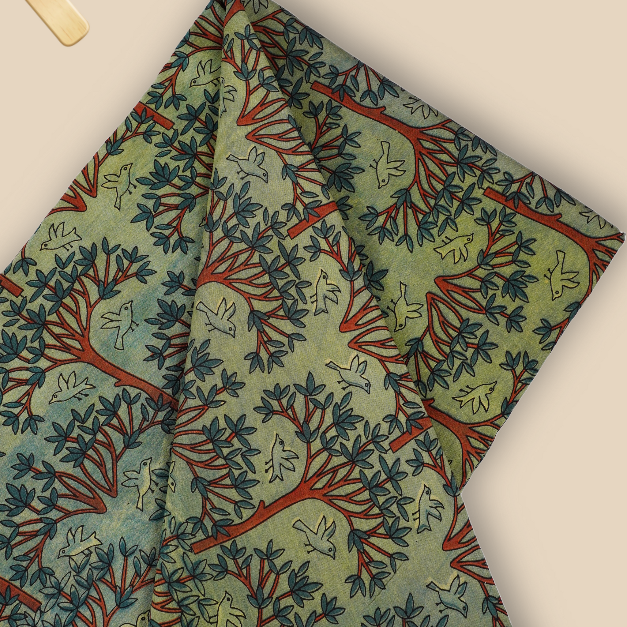 Pure Chanderi Vanaspati Printed Fabric