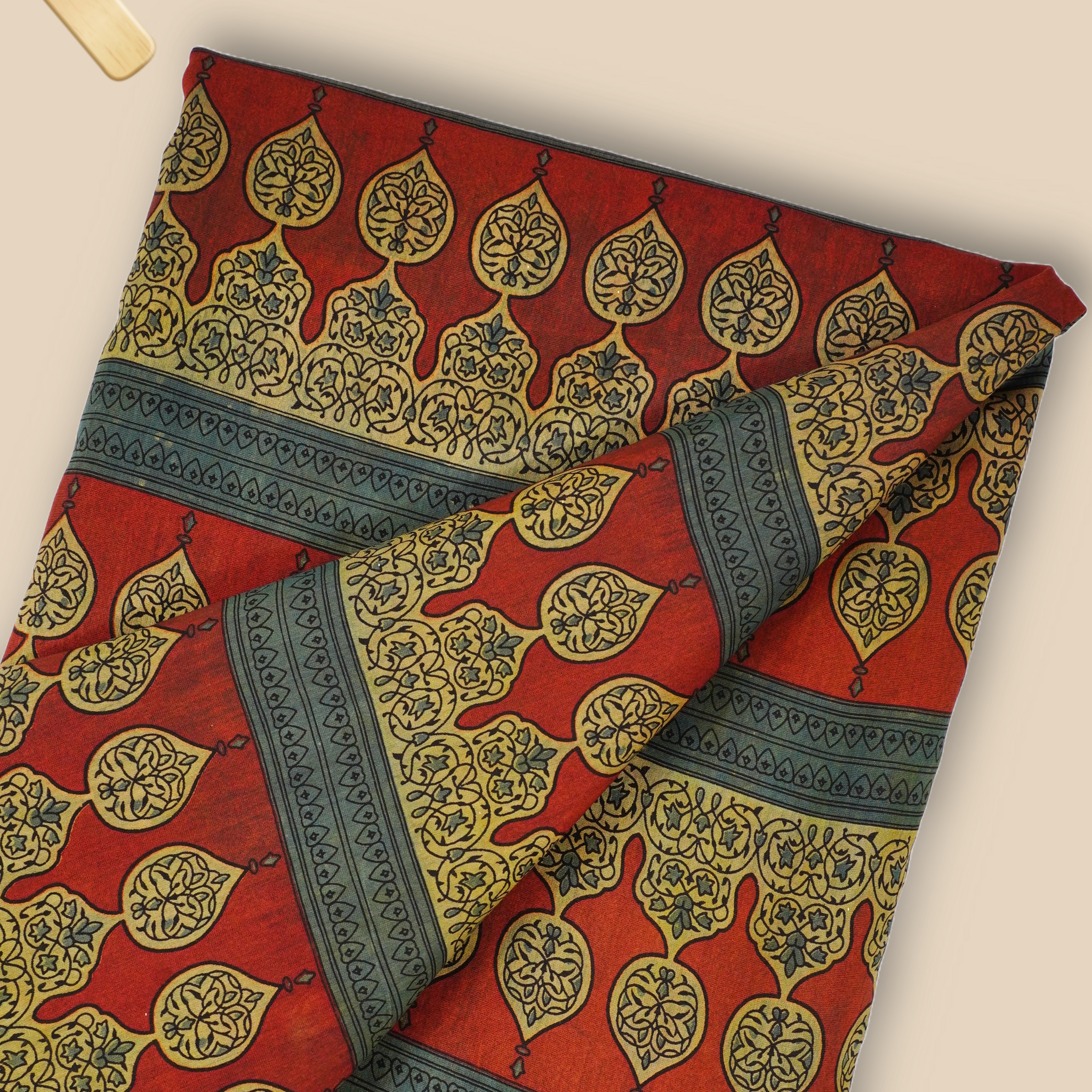 Pure Chanderi Vanaspati Printed Fabric