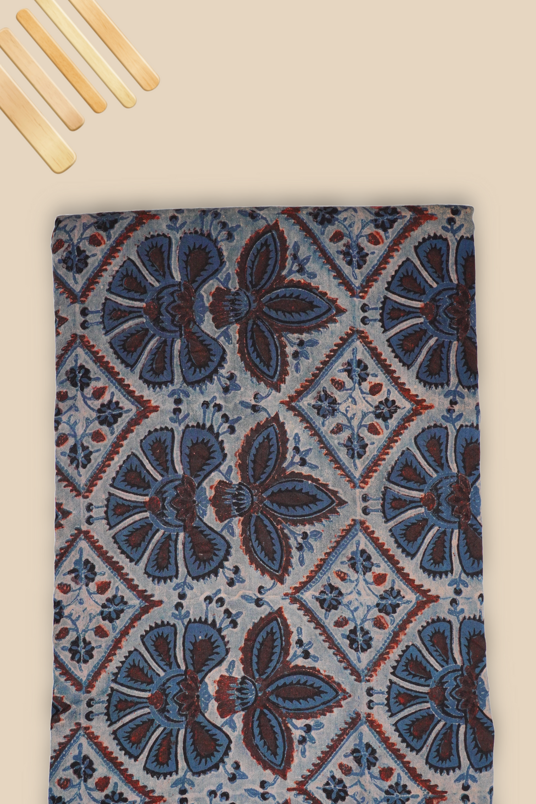 Pure Chanderi Vanaspati Printed Fabric
