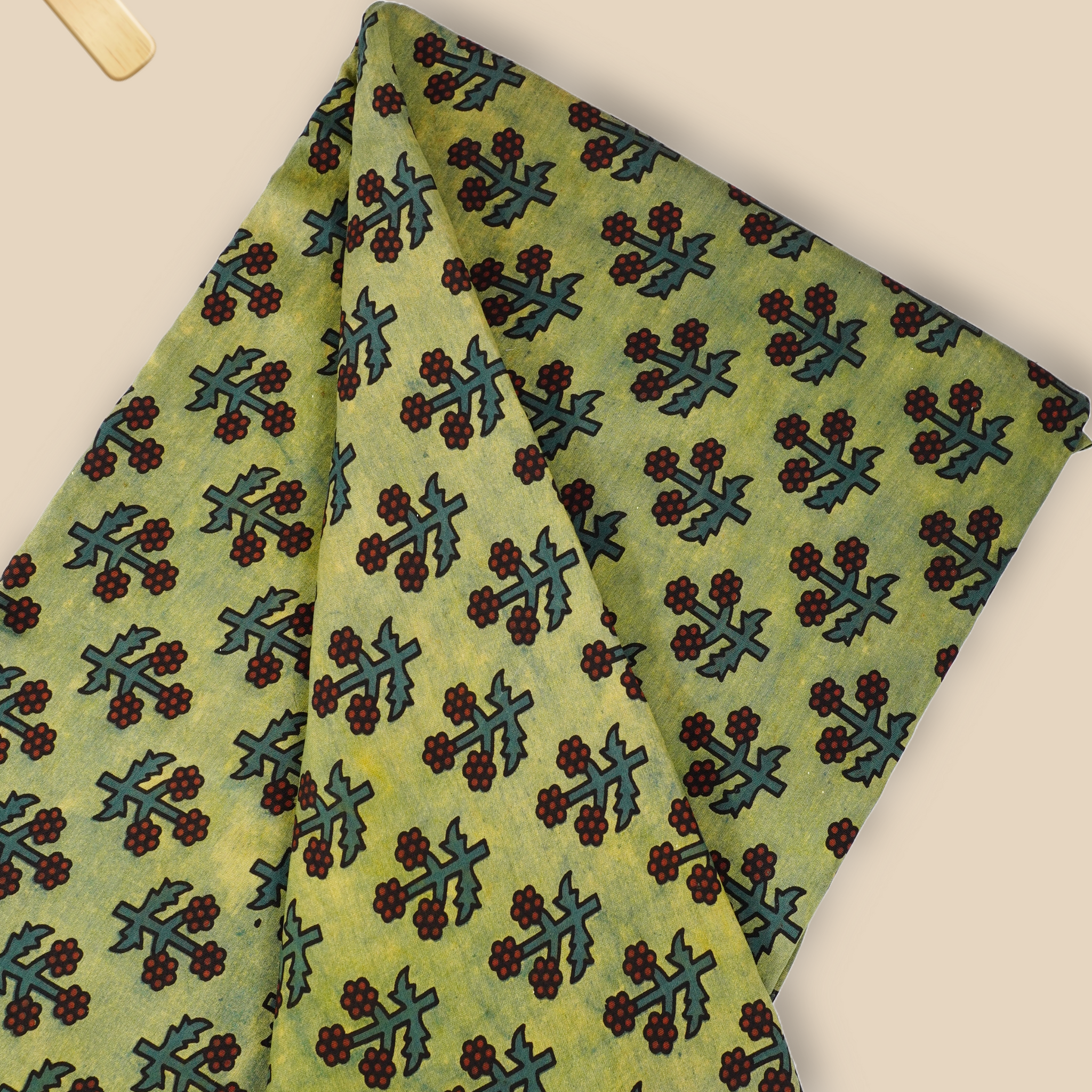 Pure Chanderi Vanaspati Printed Fabric