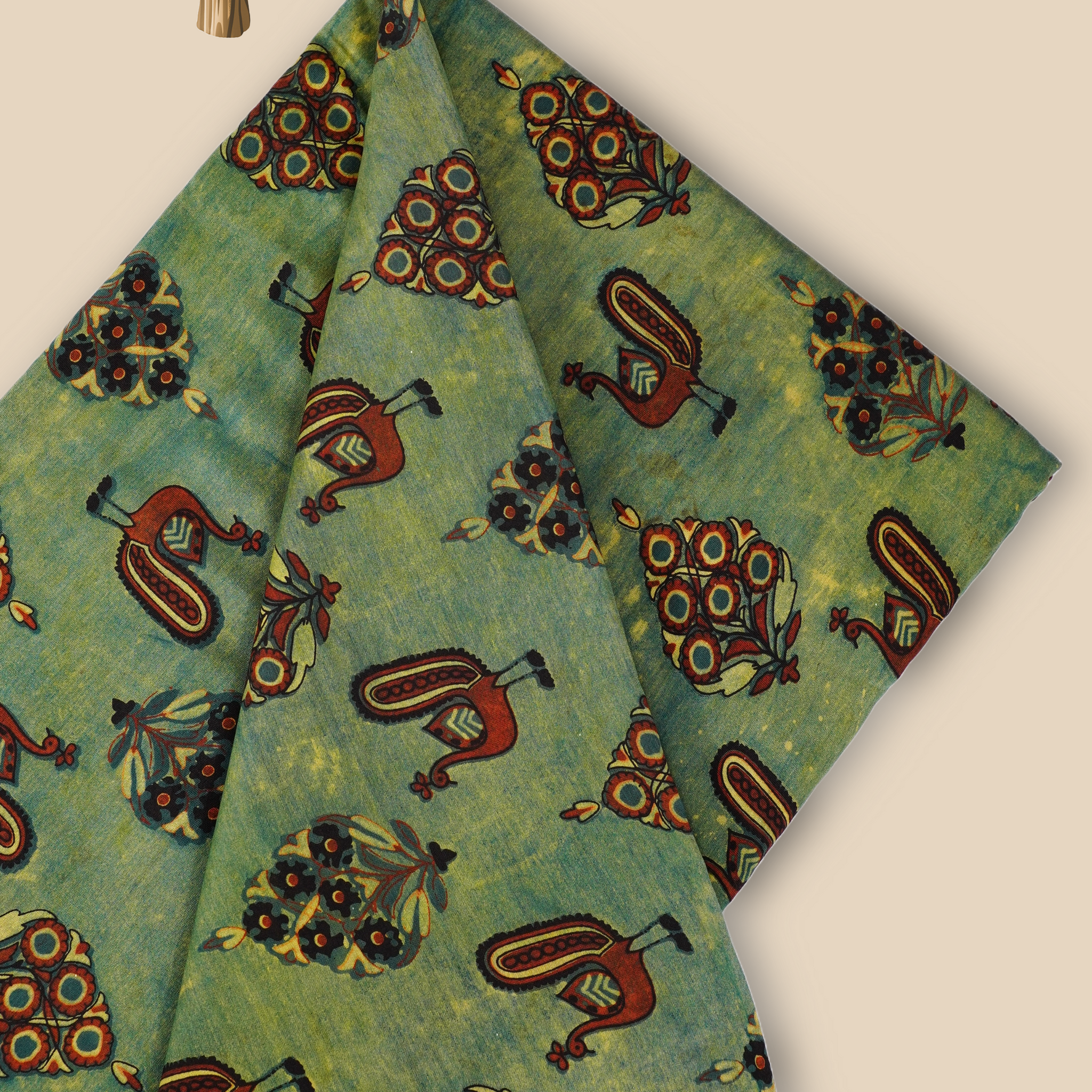 Pure Chanderi Vanaspati Printed Fabric