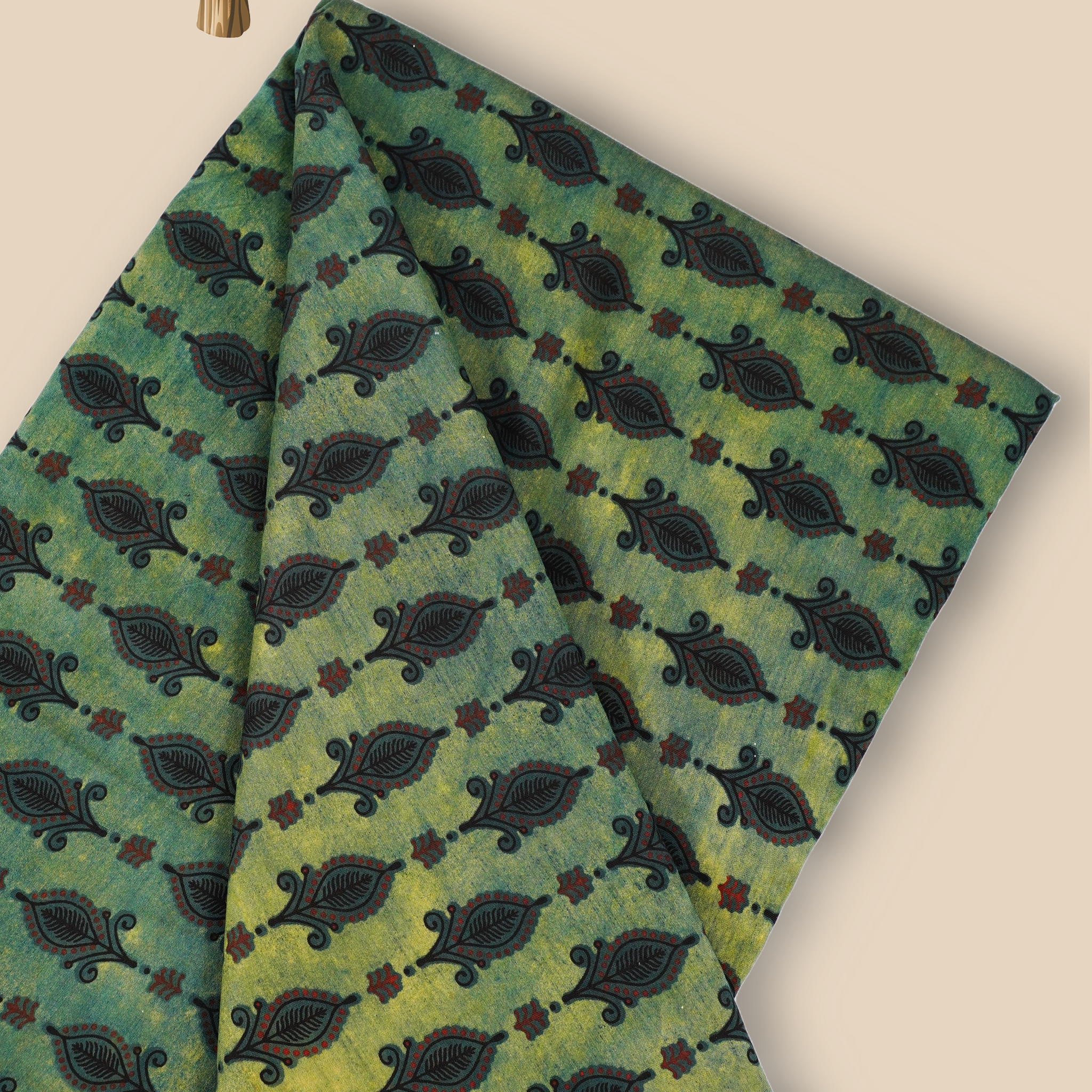 Pure Chanderi Vanaspati Printed Fabric