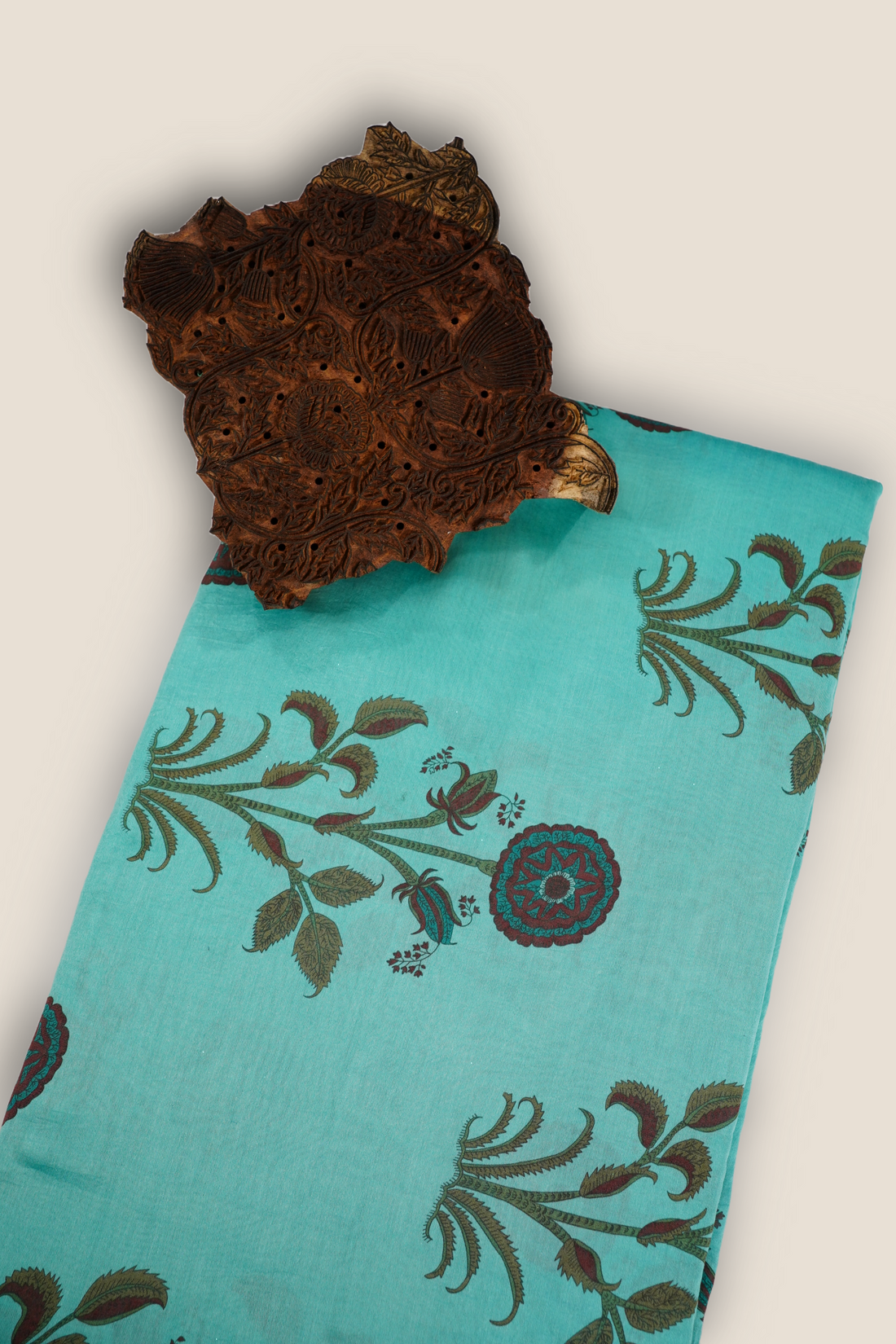 Pure Malai Chanderi Mughal Printed Fabric